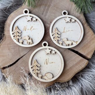 Weihnachtsbaumkugel KINDER - Holz personalisiert